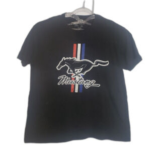 Ford Mustang Running Horse Black T Shirt Mens Size 2XL
